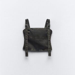 ZARA TRF BUCKLED DENIM TOP